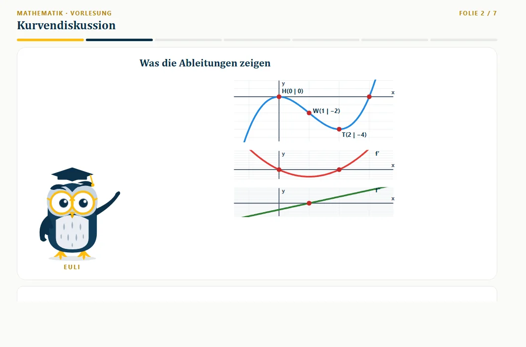 Vorlesung Kurvendiskussion mit Euli